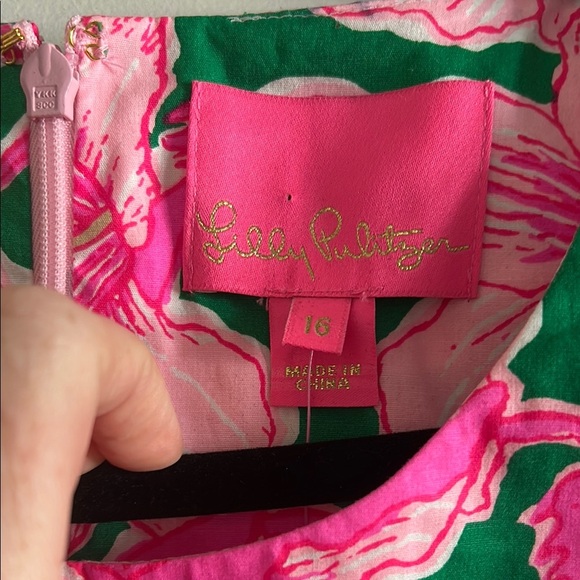 Floral Pink and Green Sleeveless Dress - Picture 2 of 5